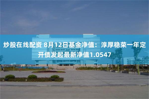 炒股在线配资 8月12日基金净值：淳厚稳荣一年定开债发起最新净值1.0547