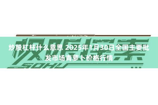 炒股杠杆什么意思 2025年1月30日全国主要批发市场青萝卜价格行情